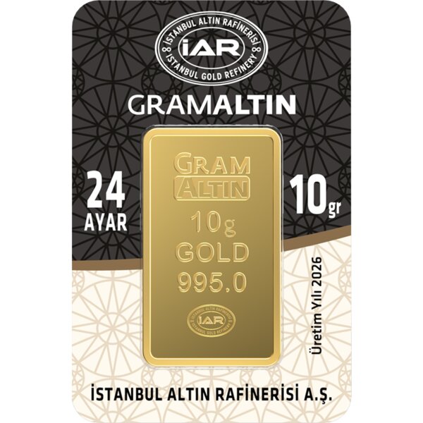 10 gram gold bar, 24K 995.0