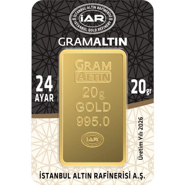 20 gram gold bar, 24K 995.0