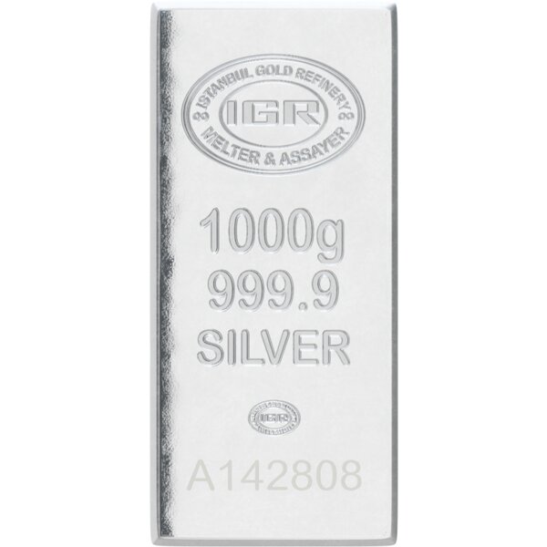 1000 gram silver bar, 999.9 purity