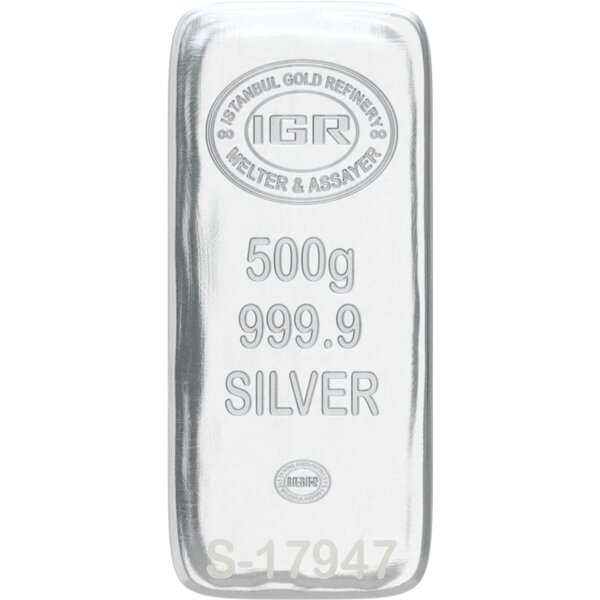 500 gram silver bar, 999.9 purity